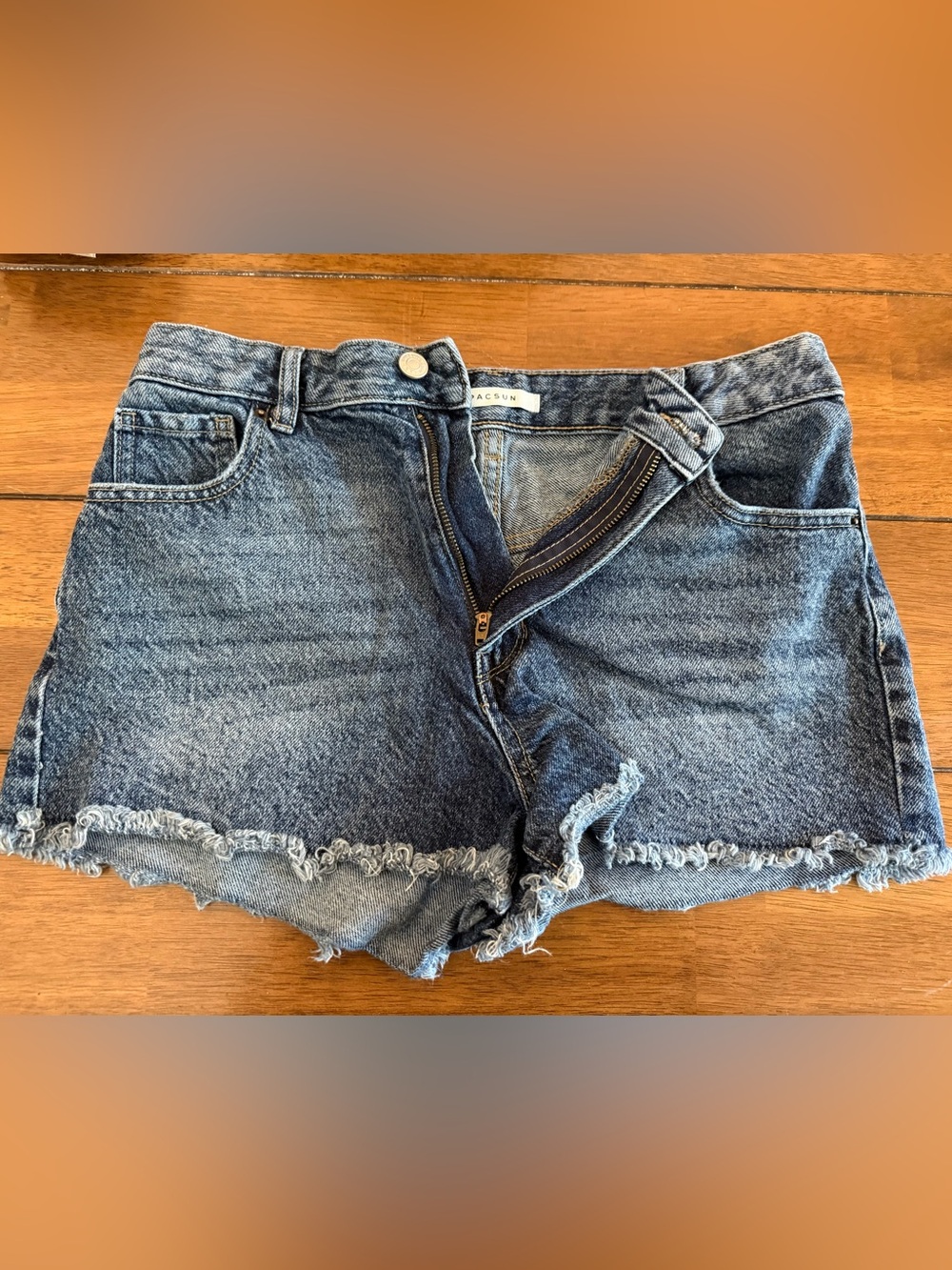 PacSun Dark Wash High-Rise Festival Denim Shorts-Size 27-Like New